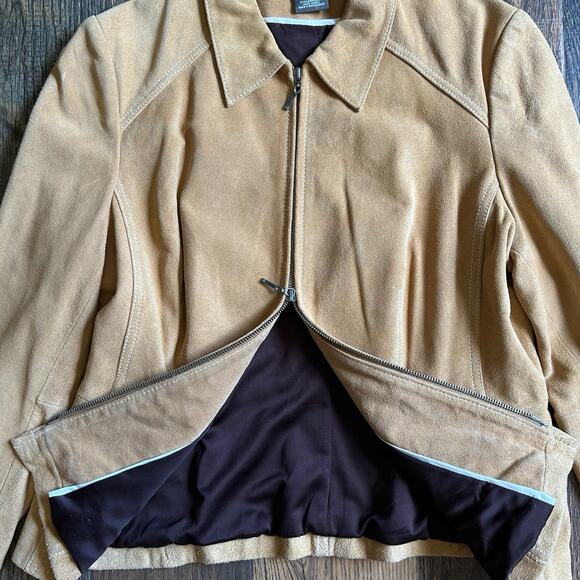 George Designs by Mark Eisen Genuine Leather Jacket Saddle Brown Women’s L 12/14 - Picture 8 of 15